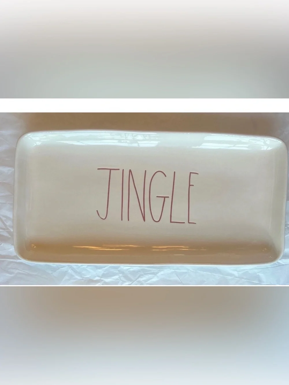 Rae Dunn JINGLE Platter Serving Tray Dish Artisan Collection 14 5/8” X 7.25”